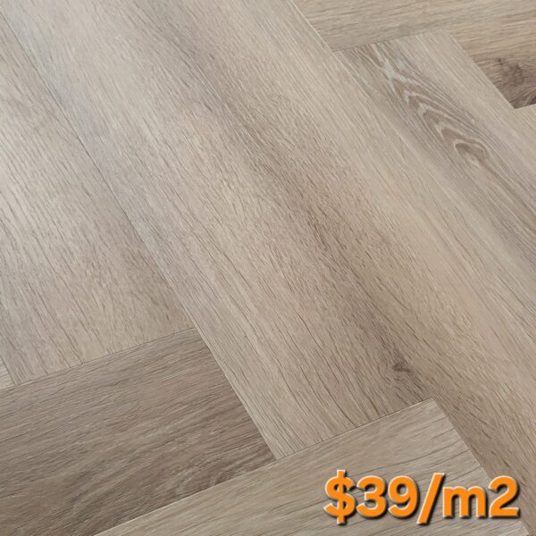 Natural Oak Herringbone Hybrid Flooring