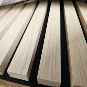 American Oak Feature Interior Cladding on Acoustic Panelling 2.7mx600mm Melamine paper finish
