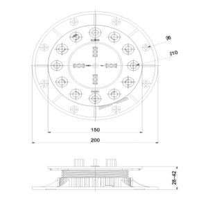 Decking Pedestal with 60mm joist cradle 32mm-46mm