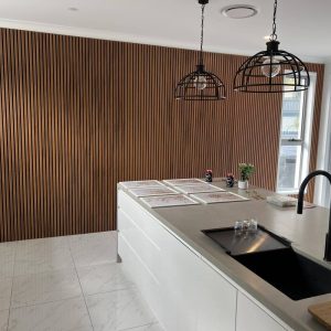 Cherry Feature Interior Cladding on Acoustic Panelling 2.7mx600mm Melamine paper finish