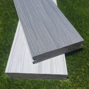 Hamptons White, Stone Harbour Grey Deluxe Capped Decking Board Solid Construction
