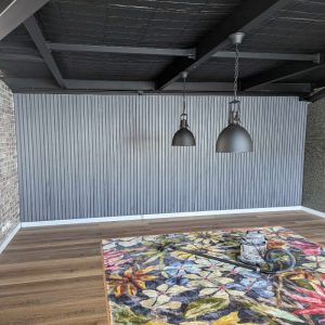 Grey Oak Feature Interior Cladding on Acoustic Panelling 2.7mx600mm veneer finish