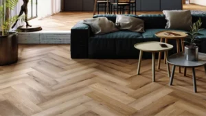 how herringbone flooring makes rooms feel larger