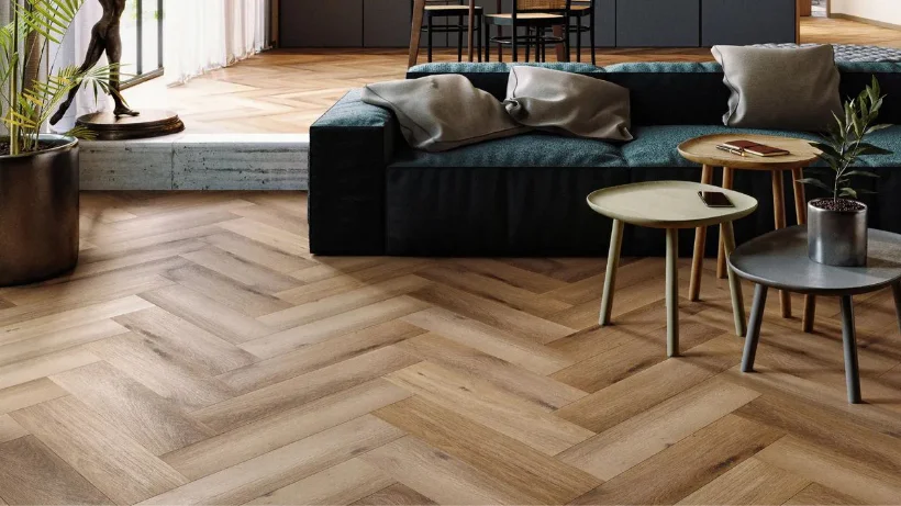 how herringbone flooring makes rooms feel larger